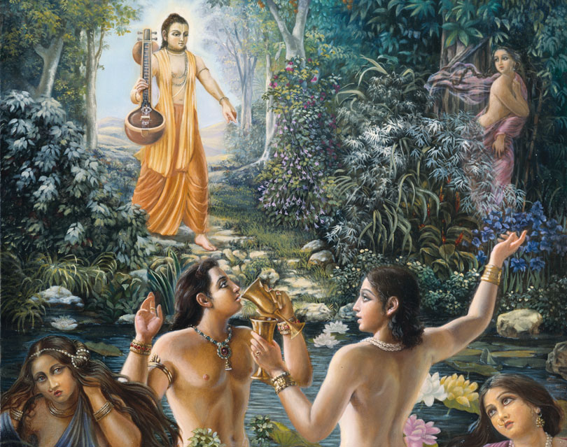 Narada Munia cursing Nalakuvara and Manigriva